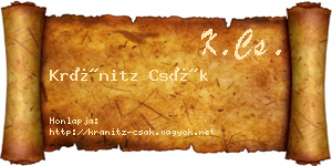 Kránitz Csák névjegykártya
